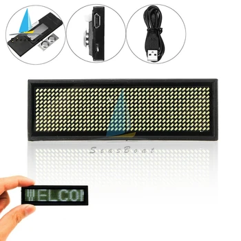 Nabíjateľná Digitálny LED Odznak DIY Programovateľné Rolovanie Message Board Mini LED Displej LED Názov Tag 15 Jazyky
