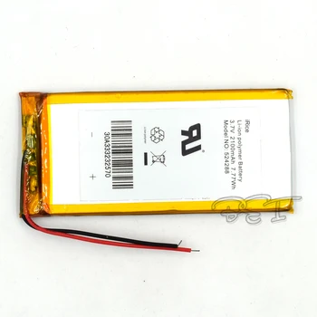 Nabíjateľná Li-Polymer Lithium Batéria, 3,7 V 524288 2100mAh Batérie S PMC Pre Hračka MP3, MP4, GPS Reproduktor, LED Svetlo Kamery