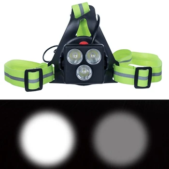 Nabíjateľná Nastaviteľné Hrudníka Beží LED Svetlo pre Bežcov Joggers Reflexná Vesta Výstroj Svetlomet Baterky Vonkajšie