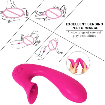 Nabíjateľná Vaginálne G-Spot Vibrátor S Jazykom Klitorisu Bulík 12 Vibrácie Mačička Olizovanie Hračka Klitoris Bulík Vibrátor pre Ženy