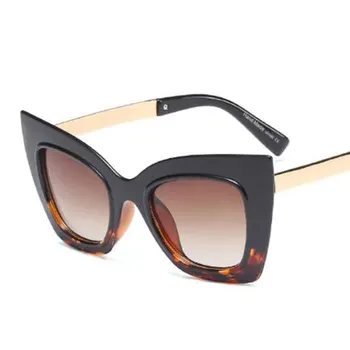 Nadrozmerná slnečné Okuliare Ženy Luxusný Dizajn Sivá Mačka Očí, slnečné Okuliare Hrubé Rám Módne Retro Okuliare Oculos Feminino UV400