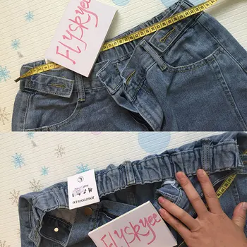 Nadrozmerná vysoký pás džínsy elastické voľné kórejský DŽÍNSY ženy priateľ nohavice ženy plus veľkosť nadrozmerné džínsy žena nohavice 2019