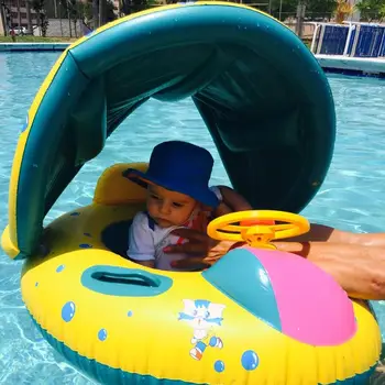Nafukovacie Baby Plávanie Krúžok Deti Letné Kúpalisko Swan Plávať, Vznášať Vody Zábavný Bazén Hračky Plávať Krúžok Sídlo Loď Šport pre 3-6Y
