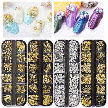 Nail Art, 3D Dekorácie Korálky Crystal Kamienkami pre Manikúru, Nechtový Dizajn, Zmiešané Farby Nechtov Art Decor Kamienkami Príslušenstvo
