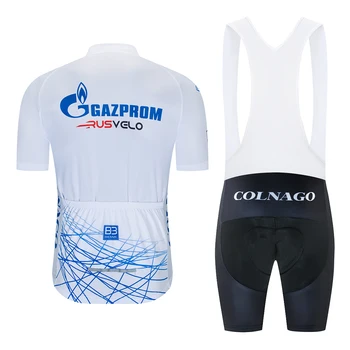 Najnovšie 2020 Gazprom Tím Cyklistické Oblečenie Lete Cyklistika Jersey Pánske Nohavice S Náprsenkou Gél Šortky Vyhovovali Pro Cyklistický Dres Šport Ropa Ciclismo