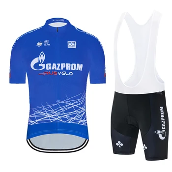 Najnovšie 2020 Gazprom Tím Cyklistické Oblečenie Lete Cyklistika Jersey Pánske Nohavice S Náprsenkou Gél Šortky Vyhovovali Pro Cyklistický Dres Šport Ropa Ciclismo