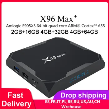 NAJNOVŠIE Android 9.0 TV Box X96 Max Plus Amlogic S905x3 8K Smart Media Player 4GB RAM, 64 GB ROM X96Max Set-top Box QuadCore 5G Wifi