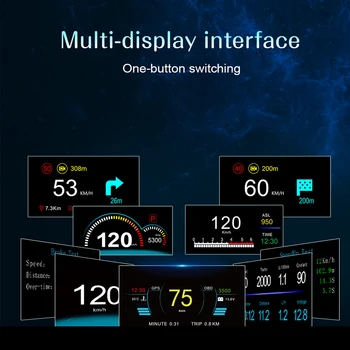 Najnovšie Head Up Display OBD2 HUD Zrkadlo Aktualizované C1 Voliteľné príslušenstvo Navigácie GPS HUD Rýchlosť, Spotreba Paliva, Auto Rýchlomer Premietacie