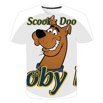 Najnovšie Letné Scooby-Doo Vzor Biele detské Oblečenie Pekný Chlapec T-shirt je Roztomilý Dievča je Top 4-14T