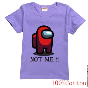 Najnovšie Medzi Nami tričko pre deti o krk deti Krátke Rukávy Priedušný bavlna chlapec oblečenie dievčatá oblečenie