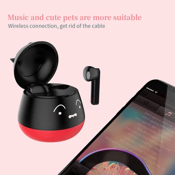 Najnovšie TWS Bluetooth Mačiatko Slúchadlá Bezdrôtové Slúchadlá Mini Slúchadlá Stereo Roztomilý Slúchadlá Mačka Ružové Medveď Gray Black Elf Ošípaných Fialová