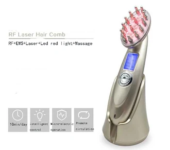 Najnovšie USB nabíjanie RF a laserové vlasy hrebeňom EMS masáž zdravie špirála jednoduché ovládanie