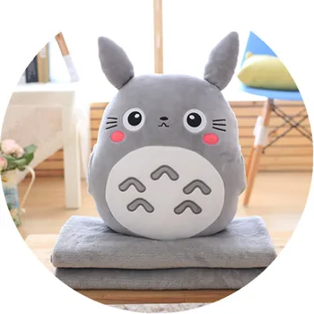 Najpredávanejšie Môj Sused Totoro plyšové hračky plyšové zviera bábika obliečky na vankúš ručné teplejšie tri-v-jednom vankúši vankúš dekorácie gi