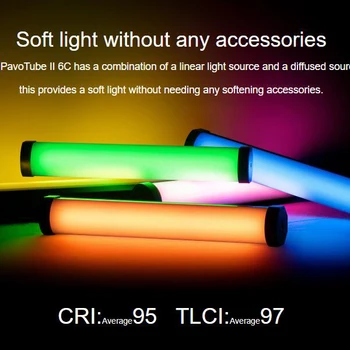 Nanguang Nanlite PavoTube II 6C LED RGB Light Tube Prenosné Prenosné Fotografie Osvetlenie Stick CCT Režim Fotografie, Video mäkké svetlo