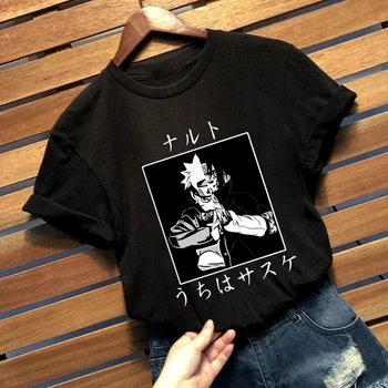 Naruto Módne Japonské Anime T Shirt Mužov Uchiha Sasuke T-shirt Bežné Pohode Streetwear Tričko Pár Hip Hop Top Tee Muž