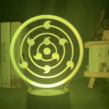 Naruto Shippuden 3d Led Hračky Nastaviť Anime Postavy Sharingan Kaleidoskopu Nočné Osvetlenie Visual Lampa Akčná Figúrka Model Brinquedos