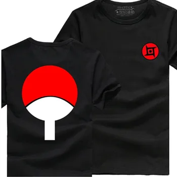 Naruto T-Shirt SASUKE Leaf Mraky Akatsuki FOX KYUBI DEVÄŤ chvost bavlnené tričko t-shirt čaj