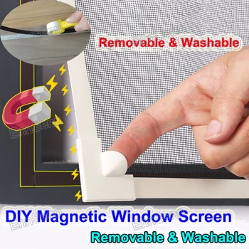Nastaviteľné DIY Prispôsobiť Magnetické Okno Obrazovka windows pre obytné vozidlá Odnímateľný Umývateľný Neviditeľné Lietať Komár Obrazovke Čistý Oka
