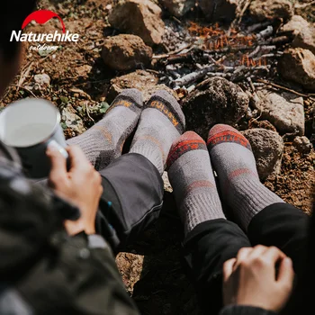 Naturehike Vonkajšie Zahusťovanie Merino Vlnené Ponožky Zimné Udržiavať V Teple, Priedušné, Mäkké Turistiku, Horolezectvo, Futbal Muži Ženy Vysoké Ponožky