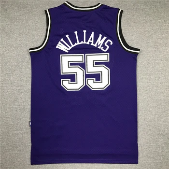 NBA pánske Sacramento Kings #55 Williams Basketbalové Dresy Muž Retro Dresy Fialová