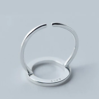 NBSAMENG 925 Sterling Silvr Krúžok Duté Okrúhle Kruhu Otvoriť Krúžky Osobnosti Nastaviteľné Pre Ženy Svadobný Dar, Šperky
