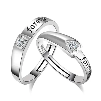 NEHZY 925 sterling silver nové šperky, módne pár prsteň zásnubný výročie svadby darček žena muž v tvare srdca otvoriť krúžok