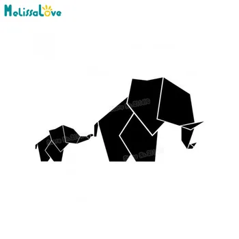 Neopozeraný Dizajn Geometrické Baby slona S Mamou Stenu Nálepka Pre Deti Detská Izba Detská Obtlačky Vinyl Umenie, nástenné Maľby Skvelý Darček YY814