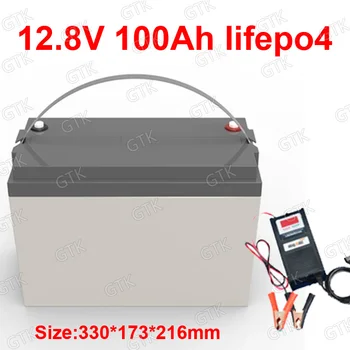 Nepremokavé 12.8 V, 12V 100AH Lifepo4 lítiové batérie BMS 4S invertor pre Núdzové Napájanie Solárny panel loď RV +10A Nabíjačky