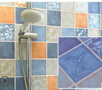 Nepremokavé samolepky na stenu kúpeľne, wc dekorácie, tapety hrubé samolepiace tapety wc dlaždice nálepky