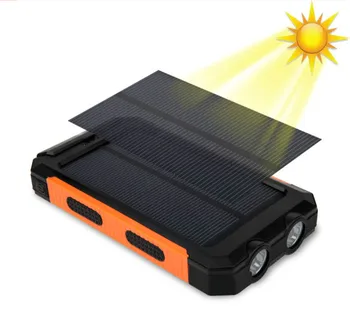 Nepremokavé Solar Power Bank Reálne 20000 mAh Dual USB Externý Polymérová Batéria, Nabíjačka Vonkajšie Svetlo Lampy Powerbank Ferisi