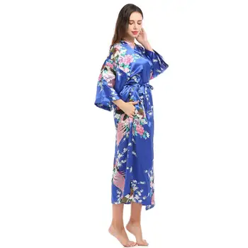 Nevesta Svadobné Svadobné Predĺžiť Šaty Šaty Šaty Žien Tlač Kvet Kimono Geisha Nightgown Sexy Odev Župan Sleepwear