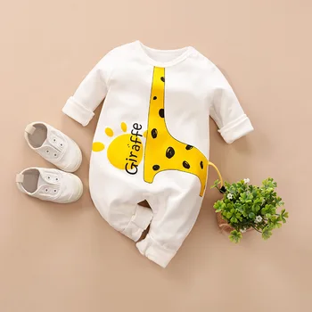 New born Baby Boy Šaty Cartoon Tlač Kostým Žirafa Novorodenca Romper Dieťa Kombinézach Pyžamo Babygrow Veci, Oblečenie
