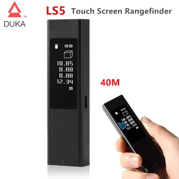 New DUKA LS5 Laserový Diaľkomer Merač Vzdialenosti OLED Dotykový Displej 40M Elektronické Digitálne Pravítko Laser Pásky Opatrenie Rozsah Vyhľadávanie