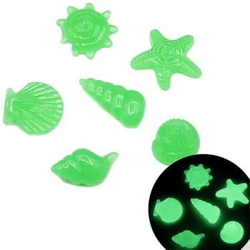 New Horúce 50pcs Svietiť v Tme Kameň Fluorescenčné Simulované Shell/Starfishes/Conches pre Záhradné akvárium Akvárium Miniatúrne