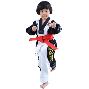 New vysoká kvalita Taekwondo dobok TKD cotten a bambusových vlákien Jednotné ITF rad deti Deti Taekwondo Dlhý rukáv oblečenie