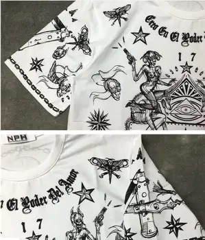 New Vysoká Unisex Graffiti kostra písmená T Košele T-Shirt Hip-Hopu, Skateboard, Street Bavlna T-Shirts Tee Top kenye #646