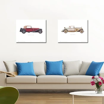 NEWBILITY Historických vozidiel Plagáty Minimalistické Umenie Tlač Na Plátno Moderných Domov Obývacia Izba Dekorácie na Stenu Obrázok Retro Obrazy