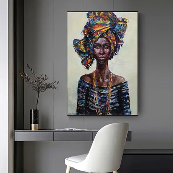 NEZIŠTNE Africká Kráľovná Čierna Žena Plagáty A vzory, Moderné Plátno Umenie, Nástenné Maľby Pre Obývacia Izba Domáce Dekorácie bez rámu