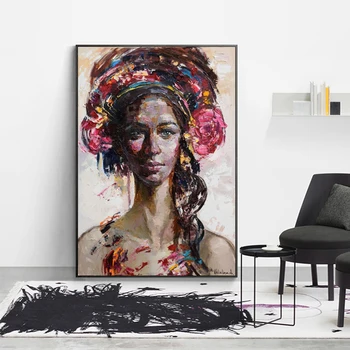 NEZIŠTNE Africká Kráľovná Čierna Žena Plagáty A vzory, Moderné Plátno Umenie, Nástenné Maľby Pre Obývacia Izba Domáce Dekorácie bez rámu