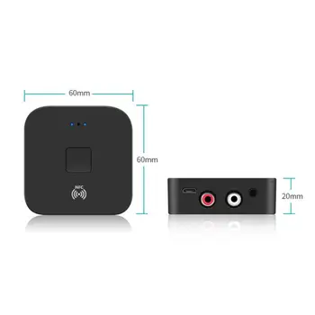 NFC Bluetooth 5.0 Prijímač 3.5 mm AUX RCA Jack Hifi Bezdrôtový Adaptér Bluetooth Audio Prijímač pre Auto/Home Theater/Smartphones