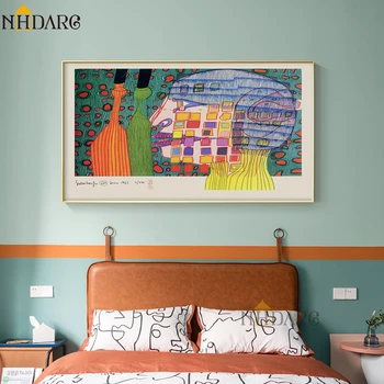 NHDARC Farebné Abstraktné Jedinečný Dizajn Giclee Tlač Umelecké Plátno na Maľovanie Plagátu obrazov na Stenu pre Obývacia Izba Izba Domova