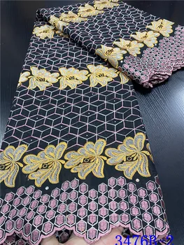NIAI Afriky Bavlna Čipky Textílie 2020 Vysoko Kvalitné Suché Bavlna Čipky Textílie Nigérijský Textílie, Čipky Na Šaty 5 Metrov XY3476B-2