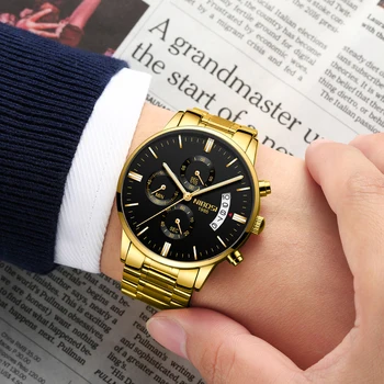NIBOSI sledovať 2309 pánske Quartz náramkové hodinky Top Luxusné Značky Obchodné hodiny mužov Nepremokavé športové náramkové hodinky Relogio Masculino