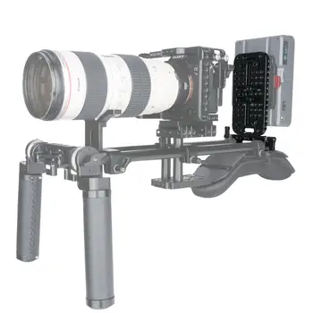 NICEYRIG Syr Doskou Montáž s 15 mm Rod Svorky pre DSLR Batérie Converter Políčok pre Blackmagic URSA Mini Kamera a Viac