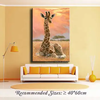 Niekedy Okamih Diamond Maľovanie Cross Stitch Novorodenca Roztomilý Žirafa DIY Diamond Výšivky Mozaiky Diamanty Farba Zvierat Plavidlá ASF1032