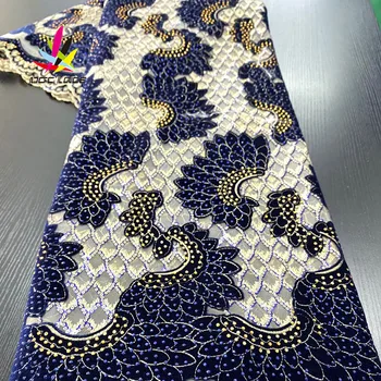 Nigéria Nežnej Čipky Vysokej Kvality Royal Blue Sequin Najnovšej Francúzskej Výšivky, Tkaniny Strany Asoebi Africkej Nigérii 2020 Dobrú Cenu