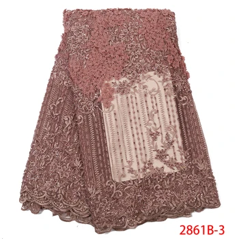 Nigérijský Afriky Čipky Textílie s korálkami 2020 Luxusné, Ručne vyrábané Korálkové Čipky Kvalitné francúzske Tylu Oka Čipky pre Ženy APW2861B