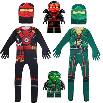 Ninjago Cosplay Jumpsuit Vianočné Maškarný Strany Tela Nastaviť Street Ninja Halloween Lego Ninja detské Oblečenie Chlapci Darček k Narodeninám