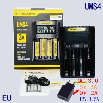NITECORE UMS4 C4 VC4 LCD Inteligentná Nabíjačka pre Li-ion/IMR/INR/ICR/LiFePO4 18650 14500 26650 AA 3.7 1.2 V, 1,5 V Batérie D4
