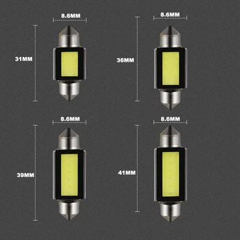 NLpearl 2x signalizačná kontrolka C10W LED Žiarovka C5W Vlkovcový 31mm 36 mm 39 mm 41mm 12V Biele Klasu SMD Auto špz Interiérové Svetla na Čítanie